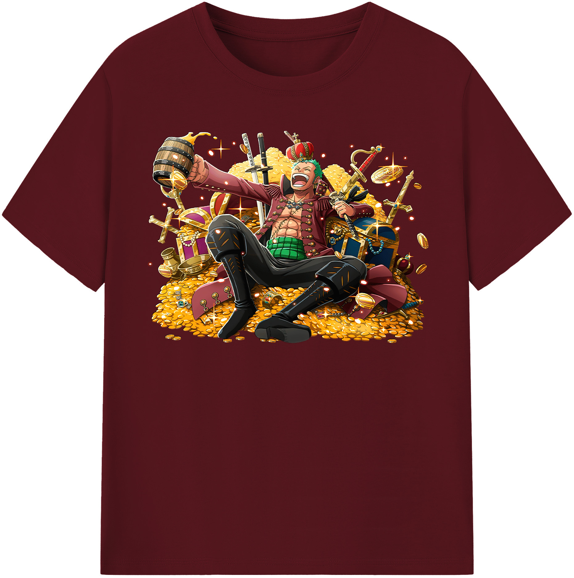 ワンピース ロロノア・ゾロ ONE PIECE Roronoa Zoro 綿100％半袖Tシャツ（フロントプリント）